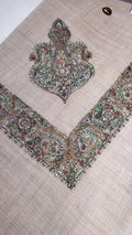 Atiq Qalam Kaari Super Turma Kashmiri semi pashmina with antique multicolour corner motif and dense border